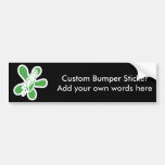Retro Splat Rocket White Green Bumper Stickers