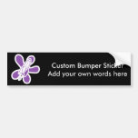 Retro Splat Rocket White Purple Bumper Stickers