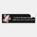 Retro Splat Rocket White Red Bumper Stickers