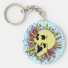 RETRO SPLATTER SKULL KEY CHAINS