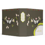 Retro spring flowers + love birds binders