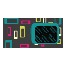 Retro square style photo card