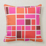 Retro  Squares in Pink pillow