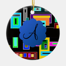 Retro squares monogram ornaments