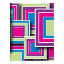 Retro Squares Post Cards