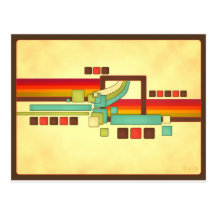 Retro Squares Post Cards