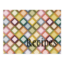 Retro Squares Recipe Card Post Card