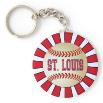 RETRO ST LOUIS BASEBALL KEYCHAIN