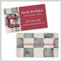 retro stand mixer bakery pastry chef business card