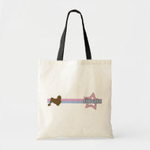 Retro Star Lowchen Tote Bag