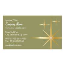 Retro Starburst Business Card - Green