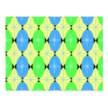 Retro Starburst Ovals Postcard