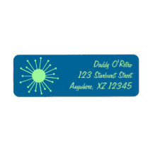 Retro Starburst Return Address Label