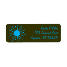 Retro Starburst Return Address Label