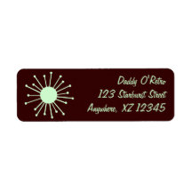 Retro Starburst Return Address Label