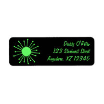 Retro Starburst Return Address Label