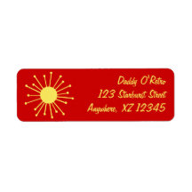 Retro Starburst Return Address Labels