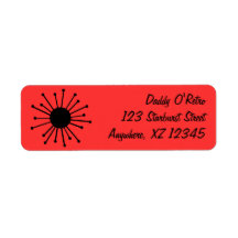 Retro Starburst Return Address Labels