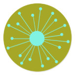 Retro Starburst Round Stickers