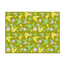 Retro Starbursts & Boomerangs Post Card