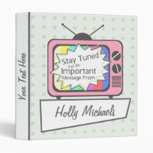 Retro Stay Tuned... Pink TV Set Binder