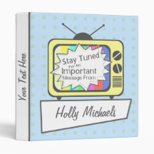 Retro Stay Tuned... Yellow TV Set Binder