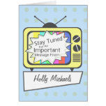 Retro Stay Tuned.....Yellow TV Set Greeting Cards