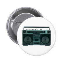 retro stereo pinback button