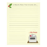 Retro Stove Christmas Kitchen Recipe Paper Customized Letterhead
