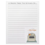 Retro Stove Modern Kitchen Recipe Paper