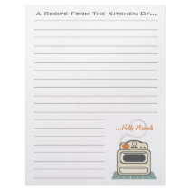 Retro Stove Modern Kitchen Recipe Paper