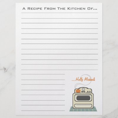 Retro Stoves on Retro Stove Modern Kitchen Recipe Paper Customized Letterhead By