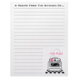 Retro Stove Pink Kitchen Recipe Paper