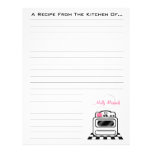 Retro Stove Pink Kitchen Recipe Paper Custom Letterhead