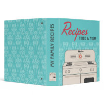 Retro Stove Recipe 3 Ring Binders