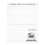 Retro Stove Red Kitchen Recipe Paper Letterhead Design