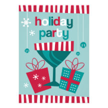Retro Stripe Custom Holiday Invitation