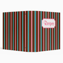 Retro Striped Recipe Binder
