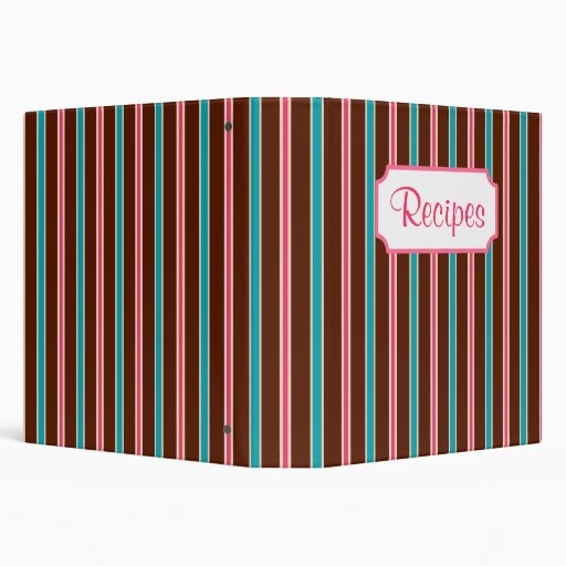 Retro Striped Recipe Binder