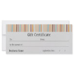 Retro Stripes Bright Gift Certificate rack cards