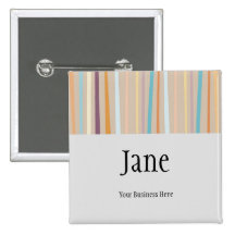 Retro Stripes Name Badge Button