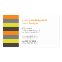 Retro stripes orange brown creative professional business cards