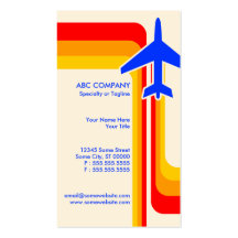retro stripes travel business cards