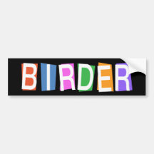 Retro-style Birder Bumper Sticker