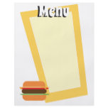 Retro style Burger themed blank menu flyers