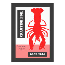 Rétro style Crawish d'affiche/ébullition de homard Faire-parts