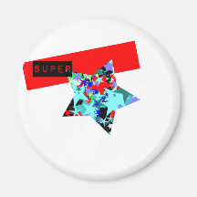 Retro Superstar In Day-Glo Fridge Magnets