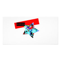 Retro Superstar In Day-Glo Photo Card