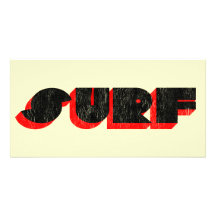 retro surf photo greeting card
