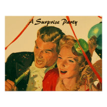 Retro Surprise Party Golden Anniversary Invites